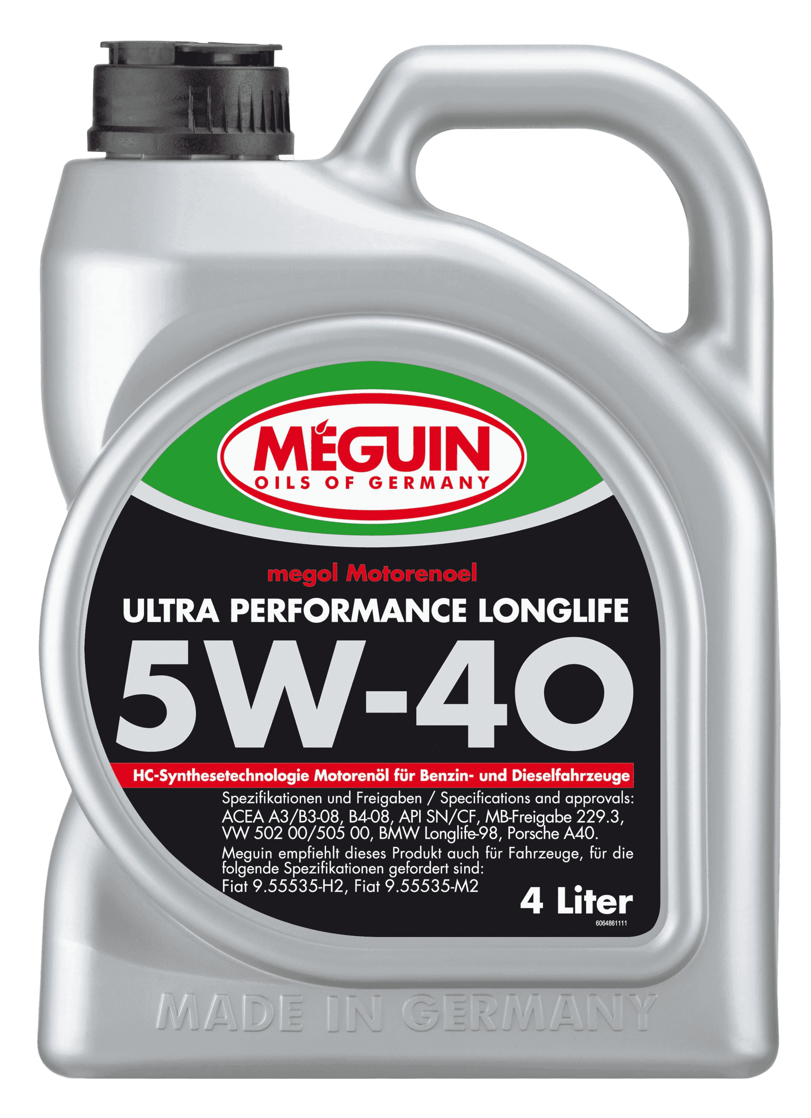 Моторное масло MEGUIN Megol Ultra Performance Longlife 5W-40, 4л